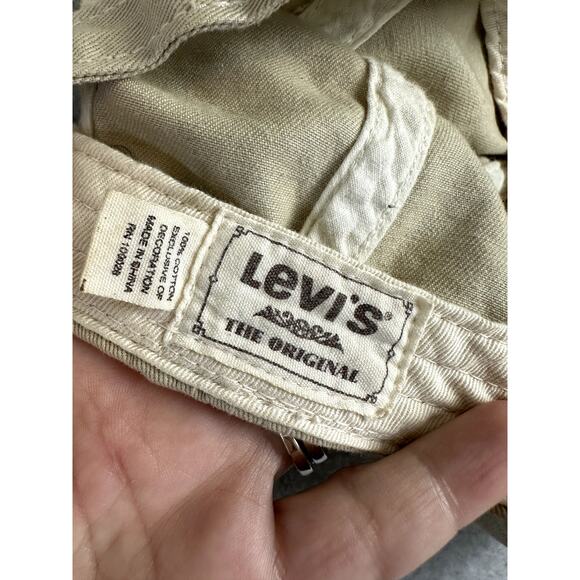 RARE 90's Levi's 501 Khaki Hat Two A Day Each Oval Logo Patch Vintage Unique - Picture 5 of 6